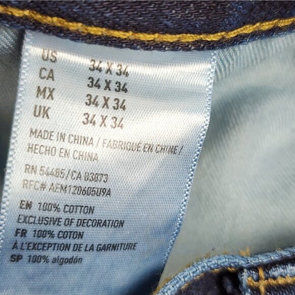 American Eagle Outfitters Jeans Mens 34x33 Blue Relaxed Made to Last Denim - Picture 10 of 10